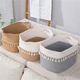 thumbnail image 7 of Up to 60% off！ Large Rectangular Dirty Clothes Basket Storage Basket For Organizing Cotton Rope Woven Basket For Storage With Handle Baby Nursery Living Room Bedroom Dorm Room Essentials For Girls, 7 of 7