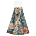 thumbnail image 7 of Yayeee Kitchen Hanging Hand Towels Set of 2 with Loop Bathroom Absorbent Tie Towel, Flowers Cat, 7 of 7