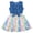 Rainbow Unicorn, variant on Girls Dresses Sleeveless Denim Dress Ruffle Bowknot Front A-Line Casual Sundress Floral Dress for Kids 2-8T