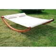 thumbnail image 1 of Outsunny Rocking Double Sun Lounger Hammock with Curved Wooden Stand, 1 of 9