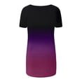 thumbnail image 5 of SHOPESSA Womens Tops Fashion Gradient Printed Blouse V-neck Short Sleeve Tunic Tops Casual Summer Long Shirts for Women to Wear with Leggings, 5 of 5