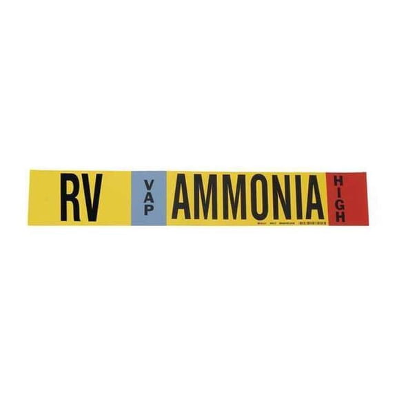 Brady Ammonia Pipe Marker,RV,3/4 to 2-1/2In 57977