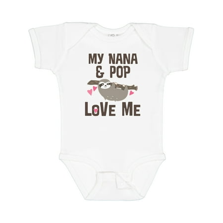 

Inktastic Nana and Pop Love Me Sloth Gift Baby Girl Bodysuit