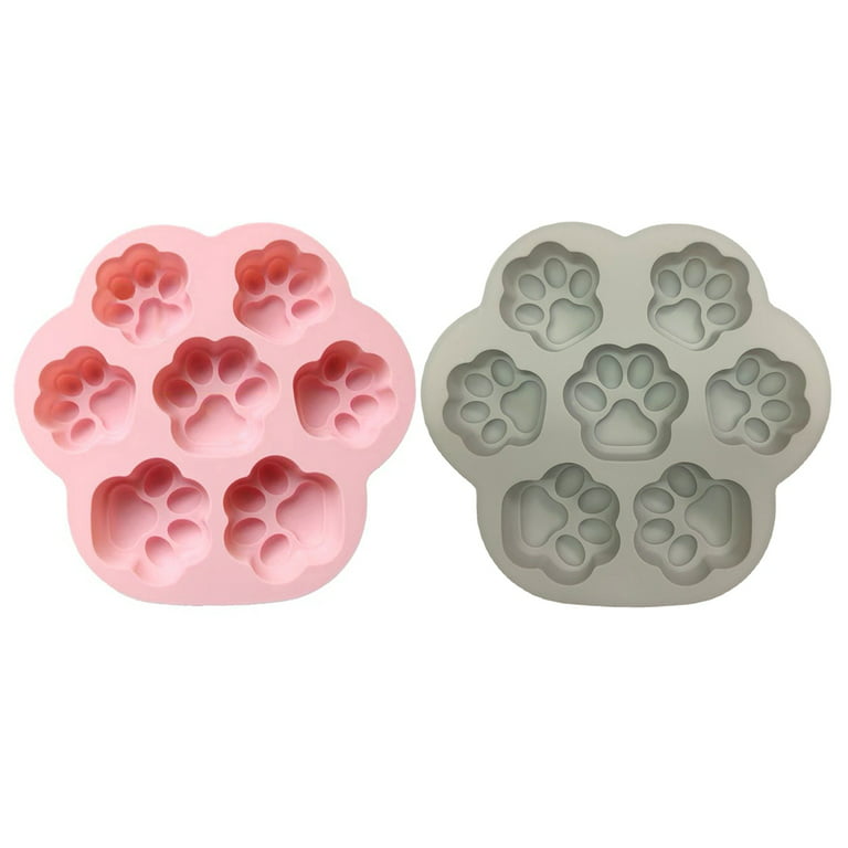 Dog Bone Silicone Molds Dog Treats Molds Paw Print Shaped Chocolate Candy  Soap Mold 4PCS for Homemade Jelly Ice Cube Blue Pink Red Purple 