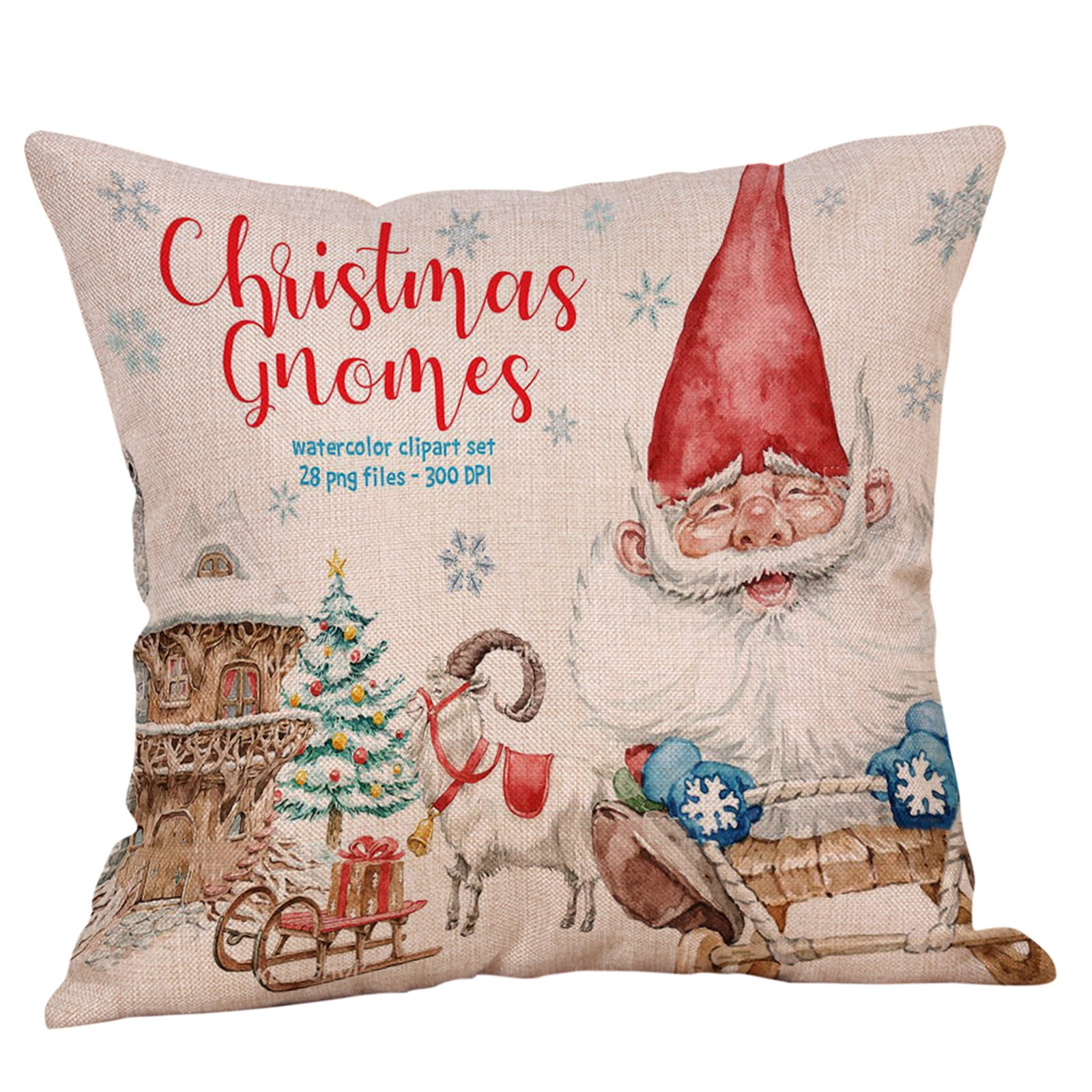 Christmas Vintage Look Santa Claus Tapestry Rectangular Throw Pillow 18” X 12” 