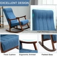 thumbnail image 3 of Homhum 2PCS Upholstered Rocking Chair, Modern High Back Armchair, Adult Single Sofa for Indoor, Blue, 3 of 8