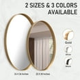 thumbnail image 3 of PAIHOME 24" x 36" Golden Oval Mirror, Bathroom Mirror for Wall, Anti-Rust, Hangs Horizontally and Vertically, 3 of 7