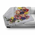 thumbnail image 3 of Anemone Flower Soft Flannel Fleece Throw Blanket, Floral Composition with English Roses Fresh Buttercups and Herbs, Cozy Plush for Indoor and Outdoor Use, 60" x 80", Multicolor, by Ambesonne, 3 of 6