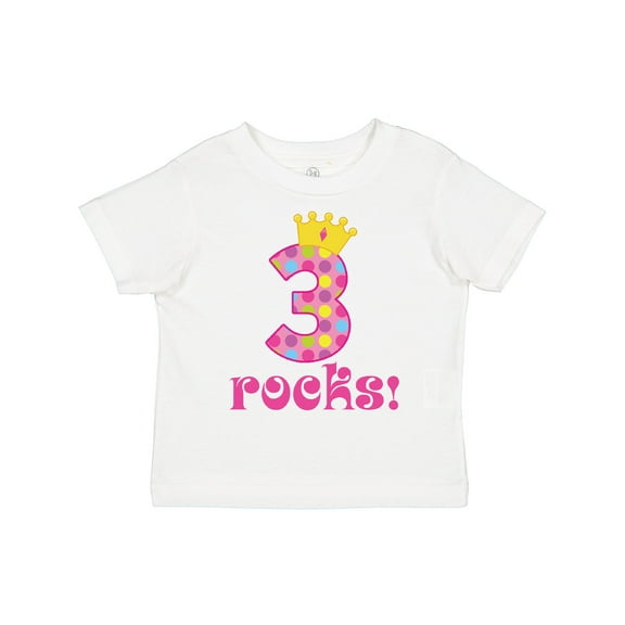 Inktastic 3rd Birthday Rocks Princess 3 Year Old Girls Toddler T-Shirt