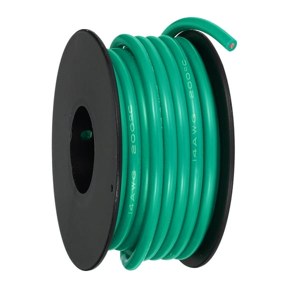 Uxcell 14 AWG Flexible Silicone Wire 6m/20ft Tinned Copper Electrical Wire Green