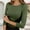 Green, variant on Women's T Shirts Ribbed Knit 3/4 Sleeve Crew Neck Slim Fit Blouses Stretchy Comfy Trendy Casual Basic Pullover Tops