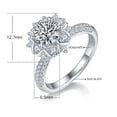 thumbnail image 3 of 1 Carat Round Cut Moissanite Engagement Ring Diamond Anniversary Ring 18k White Gold Over Silve, 3 of 4