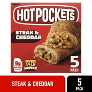 Hot Pockets Frozen Snacks Steak and Cheddar Cheese Sandwiches, 22.5 oz, 5 Count Box (Frozen)