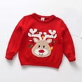 thumbnail image 2 of GBSYEWXS Christmas Child Sweaters For Little Girls Size 3-4 T Crew Neck Long Sleeve Pullover Winter Fashion Red Sweaters, 2 of 9