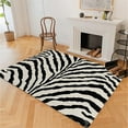 thumbnail image 3 of Kids Area Rugs Washable Home Modern Rugs Soft Non-slip Carpets Animal Print Zebra Area Rug For Living Room, Bedroom And Indoor Decoration, Kitchen Floor Mat, Black Grey-5x7ft, 3 of 8