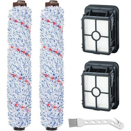 Replacement Parts for Bissell CrossWave Cleaner, 2 Pack 1868 Multi-Surface Brush Rolls   2 Pack 1866 Vacuum Filters，Compare to Part 1608683, 160-8683, 1608684