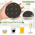 thumbnail image 3 of Haosy Set of 6 Drink Woven Coaster with Holder Heat Resistant Non-Slip Bar Coasters 4 Inches Luxury Gold Stars Dot, 3 of 7