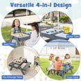 thumbnail image 2 of KOTEK Kids Picnic Table, 4 in 1 Sand and Water Table w/Detachable Tabletop, 3 Removable Play Boxes, Foldable & Height Adjustable Umbrella, Wood Sensory Table and  for Outdoors, Indoors (Grey), 2 of 9