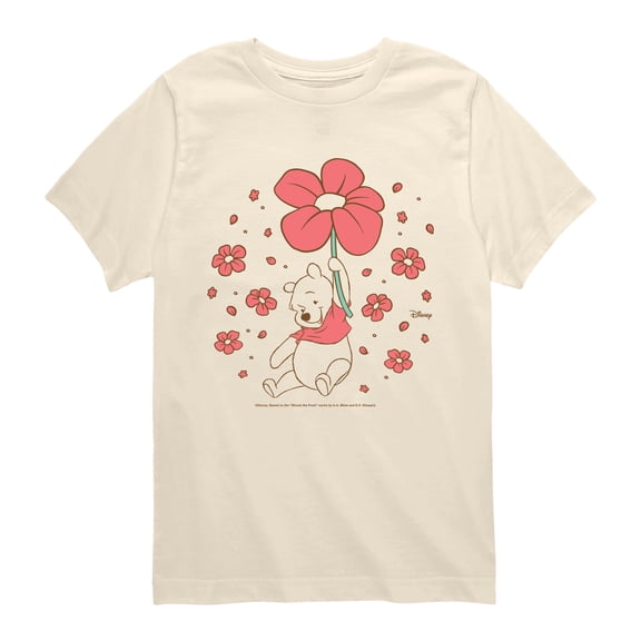 Winnie The Pooh - Floating Flower - Youth Boys Short Sleeve Graphic T-Shirt