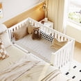 thumbnail image 4 of Euroco 4-in-1 Convertible Crib, Baby Crib with Drawers, Crib to Full Size Platform Bed, Wood and Metal, White, 4 of 17