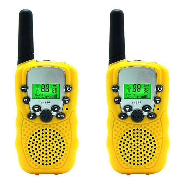 Walkie talkie de 22 canales, radio bidireccional para niños de mano con pantalla LCD US 462.550-467.7125MHz, amarillo 1 Pieza seitruly EL001085-04