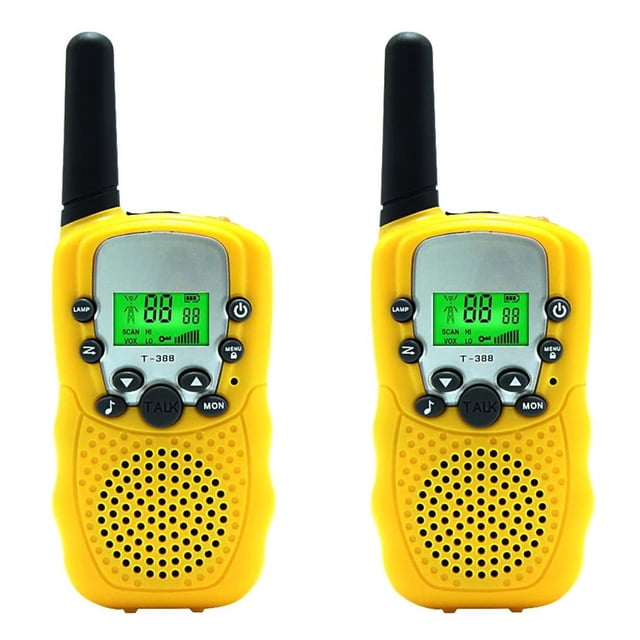 Walkie talkie de 22 canales, radio bidireccional para niños de mano con pantalla LCD US 462.550-467.7125MHz, amarillo 1 Pieza kenally EL001085-04