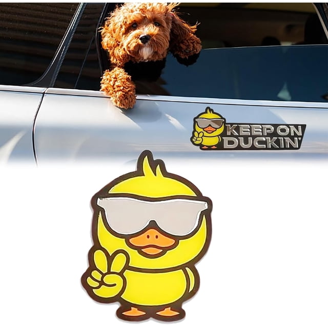 Emblemas de pato 3D para automóvil, calcomanías con insignias de pato divertidas para automóviles, adhesivo fuerte, impermeable, acrílico certificado para automóvil, insignia de camión, calcomanías de