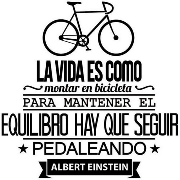 QTH Vinyl Wall Spanish Quote Inspirational Phrase Life Biking Sticker Living Room Home Decor Wall Art Decoration Poster 43 x 43 cm