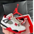 thumbnail image 1 of Ni - ke Size 8 - Ni - ke Air Jordan 4 Retro OG Fire Red 2020 Men's Shoes - Ships Now, 1 of 5