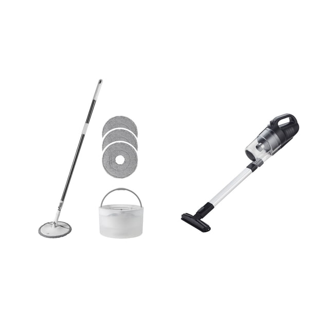 Combo Limpiador Avera Mop Básico Con Cubeta Separadora De Agua y Aspiradora De Mano sin Cables Con Cargador De Batería 4.5 Kp