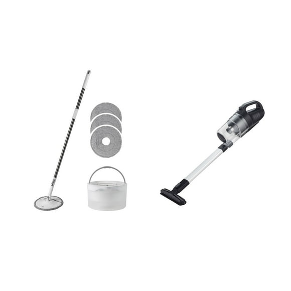 Combo Limpiador Avera Mop Básico Con Cubeta Separadora De Agua y Aspiradora De Mano sin Cables Con Cargador De Batería 4.5 Kp