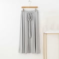 thumbnail image 2 of Kaemgyyd Skirt for Women Fall Soft Loose Elastic High Waist Slit Skirt Drawstring Solid Color Baggy Flowy Skirt, 2 of 3