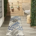 thumbnail image 3 of Nourison Aloha Indoor/Outdoor Grey/Blue 2'3" x 10' Area Rug, (2x10), 3 of 9