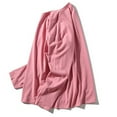 thumbnail image 4 of WREESH Mens Casual Hoodies Crewneck Sweatshirts Solid Pullover Long Sleeved Thin T Shirt Top Hot Pink, 4 of 9