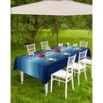 thumbnail image 4 of nqOlkjepod Blue Ombre Outdoor Tablecloth with Umbrella Hole & Zipper, Contemporary Minimalism Abstract Aesthetic Rectangle Table Cover 60x102 Inch, Dining Waterproof Table Cloth Protector for Patio, 4 of 7