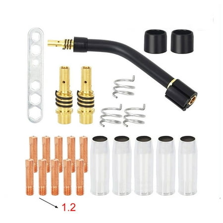 

24pcs for MB15 15AK Weld Assembly Set Welder Accessory MB15AK MIG Welding Nozzle Kit Soldering Tool Conductive Contact Nozzles Torch Consumables 1.2MM 24PCS