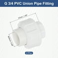 thumbnail image 2 of Union Pipe Fitting, 2Pcs 25mm(1") Slip Union Coupling Adapter with O-ring, Slip Socket Port Connection for Swimming Pools and Outdoor Plumbing Applications (White), 2 of 7