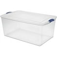thumbnail image 3 of REBESCO 4 Pack Latch Box Plastic 105 Qt, Clear Plastic Storage Bins with Lid, White & Blue, 3 of 9