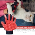 thumbnail image 6 of Yeblues Upgrade Pet Grooming Gloves, Grooming Gloves for Dogs, Dog Washing Gloves with High-Density Teeth, Cats, Rabbits & Horses with Hair, Efficient Pets Hair Remover Mittens 1 Pair (Red), 6 of 7