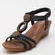 thumbnail image 3 of Sandalias de cuña de suela gruesa para mujer, zapatos informales de verano con suela blanda, zapatos de estilo romano retro de talla grande, 3 of 5