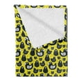 thumbnail image 2 of Animals Soft Flannel Fleece Blanket, Print of Dotted Birds Motifs Hand Drawing Style Beaks and Wings, Cozy Plush for Indoor and Outdoor Use, 70" x 90", Mustard and Dark Reseda Green, by Ambesonne, 2 of 5