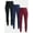 Black Soot/Dark Navy/Merlot Wine, variant on Women's High Rise Leggings, 27'' Inseam, 3-Pack, Sizes XS-XXXL