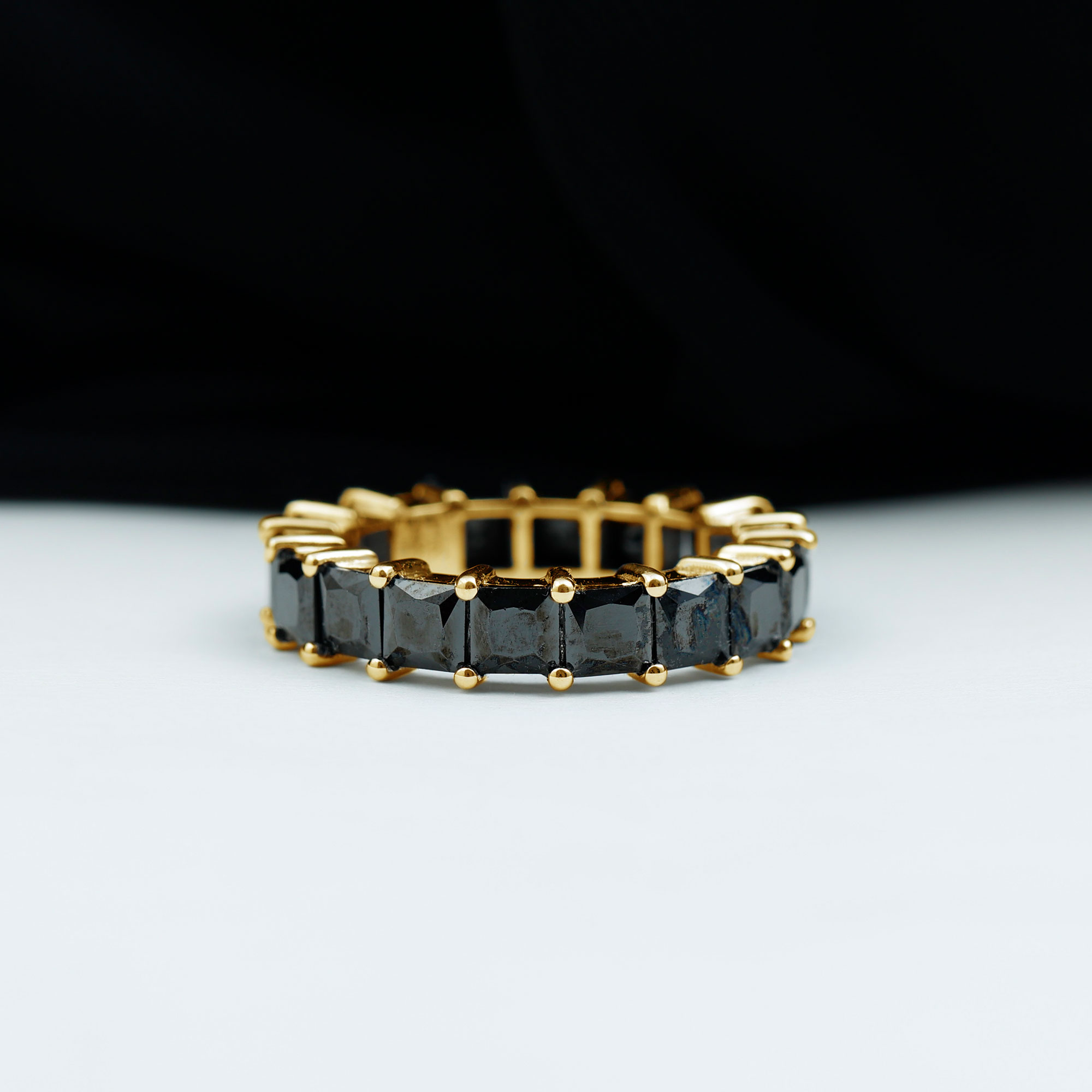 Princess Cut Lab Grown Black Diamond Eternity Ring for Women (AAAA ...