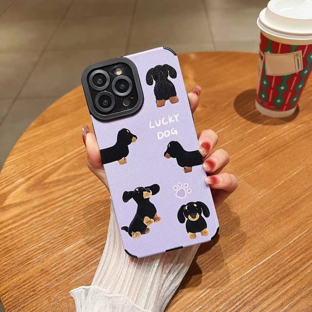 Fundas de teléfono de dibujos animados de gato y conejo negro para Iphone 14Pro 12ProMax 11 12 13 14 Pro Max 13ProMax 12Pro, Funda de cuero suave Fivean unisex