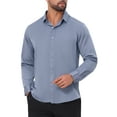 thumbnail image 4 of CAMISA DE HOMBRE CHIC INSPIRADA, CON CUELLO PUNTA, MANGA LARGA, BOTONES, COLOR SÓLIDO, CAMISA DE NEGOCIO, TALLA S, GRIS, 4 of 6
