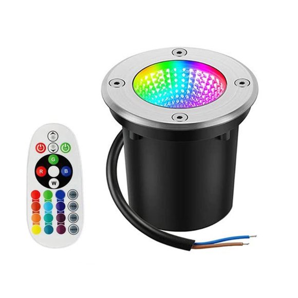 FSLiving Éclairage Paysager à DEL pour VR 6 W, Changement de Couleur, RVB, Étanche, Éclairage Extérieur 12 V 24 V, Projecteur à Basse Tension, Lumière Décorative pour VR Extérieur, Plafonnier pour VR, Montage Semi-Encastré pour VR Campeur - 1 Lumière