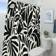 thumbnail image 5 of Black and White Flower Shower Curtain for Women Girls Boho Abstract Floral Retro Groovy Plant Leaves Aesthetic Funky Trendy Bathtub Decor 12 Plastic Shower Hooks,72x72 Inch, 5 of 6