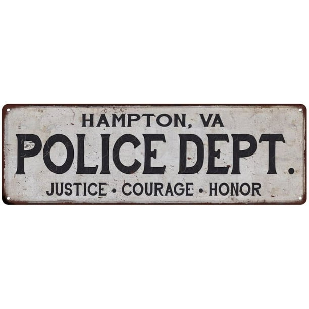 Hampton Va Police Dept Home Decor Metal Sign Gift 6x18 206180012181 Com - Home Decor Hampton Va