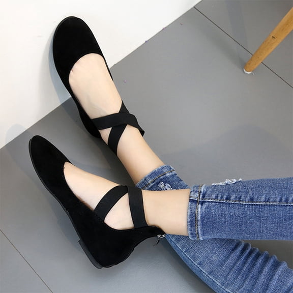 HOOWIFFY Women Loafers Black Flat Sole for Dating and Birthday 1 Pair