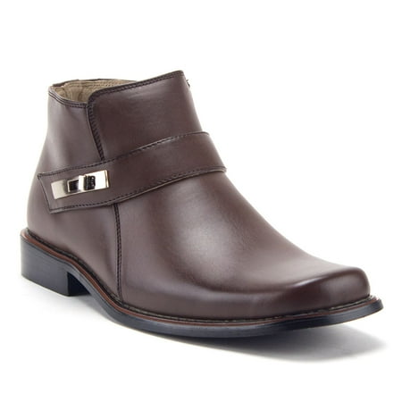 

Jazame Men s 38901 Ankle High Square Toe Casual Dress Boots Chocolate 8
